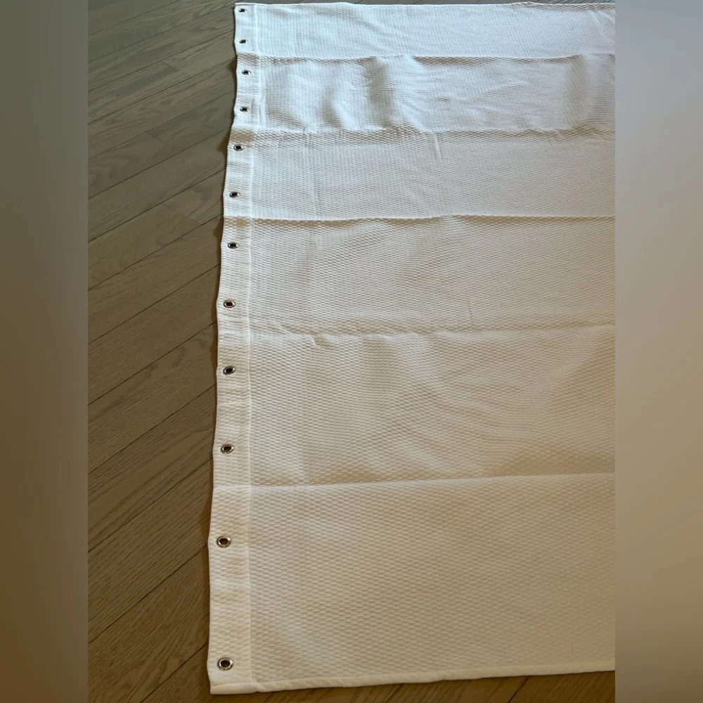 White Textured Shower Curtain Liner - Picture 4 of 6